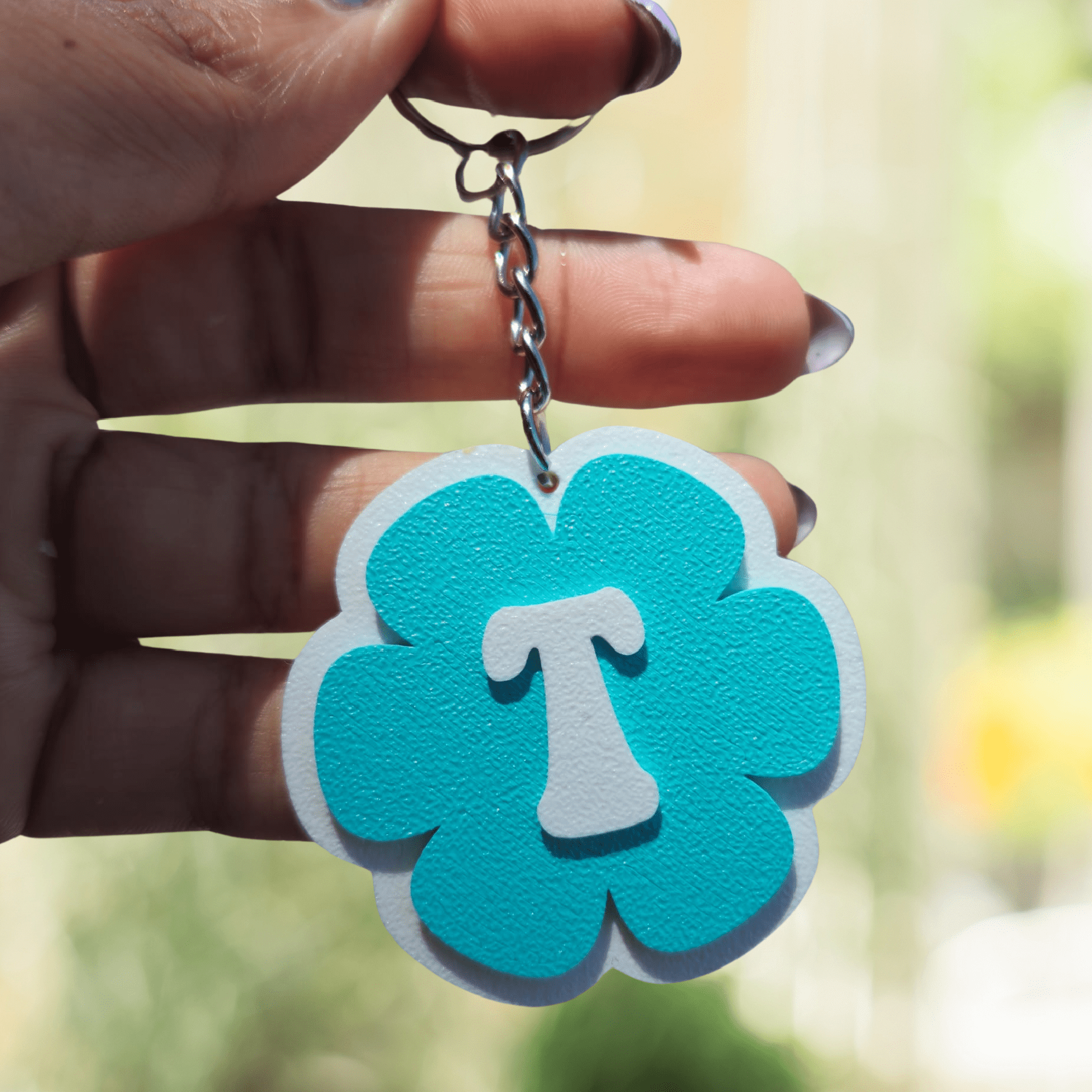 Porta - Chaves Flor Personalizado com a Inicial em 3D - Laser Madeira