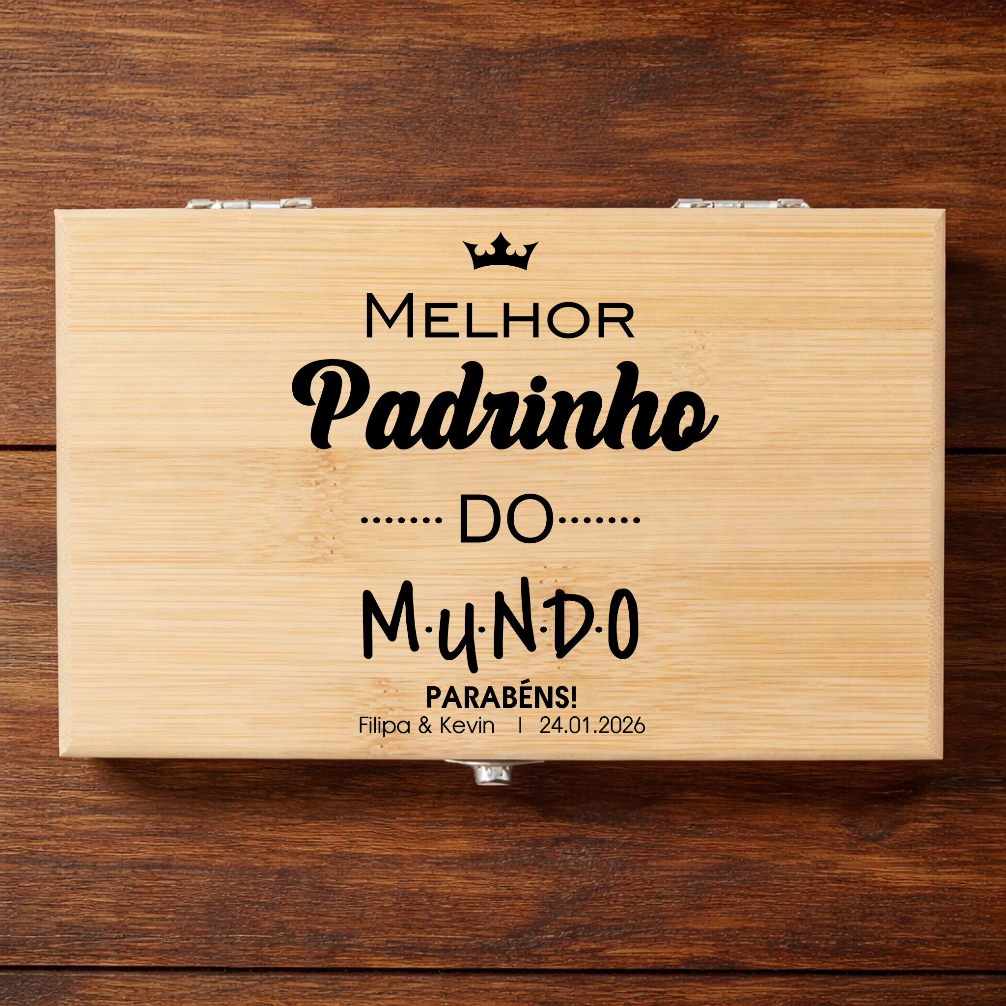 Set de Vinho em Bambu com Utensílios (vários modelos disponíveis) - Laser Madeira