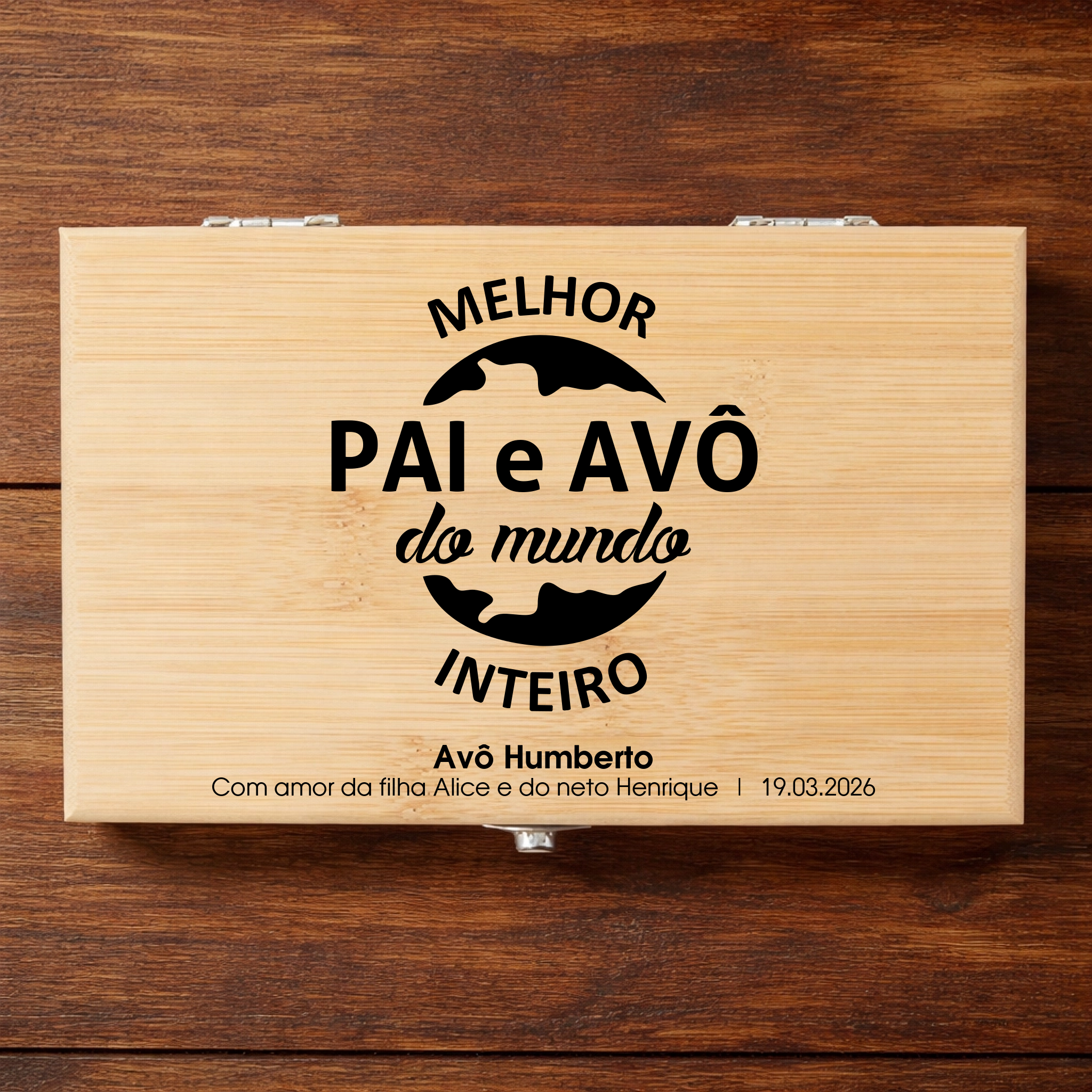 Set de Vinho em Bambu com Utensílios (vários modelos disponíveis) - Laser Madeira