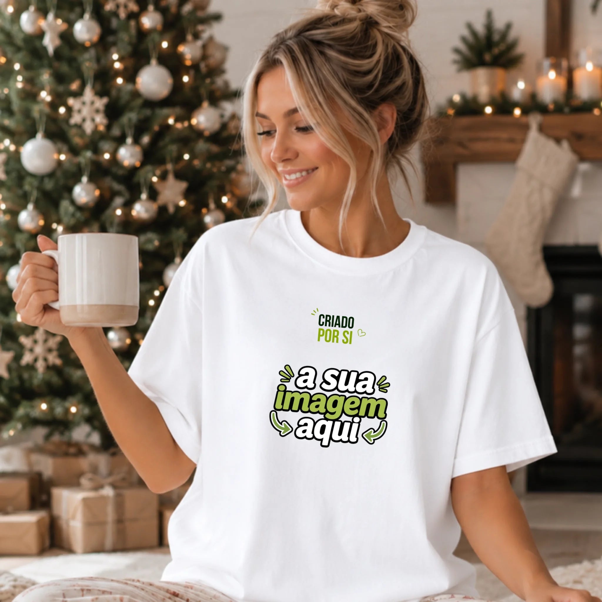 T-shirt Personalizada com a Sua Imagem - Laser Madeira