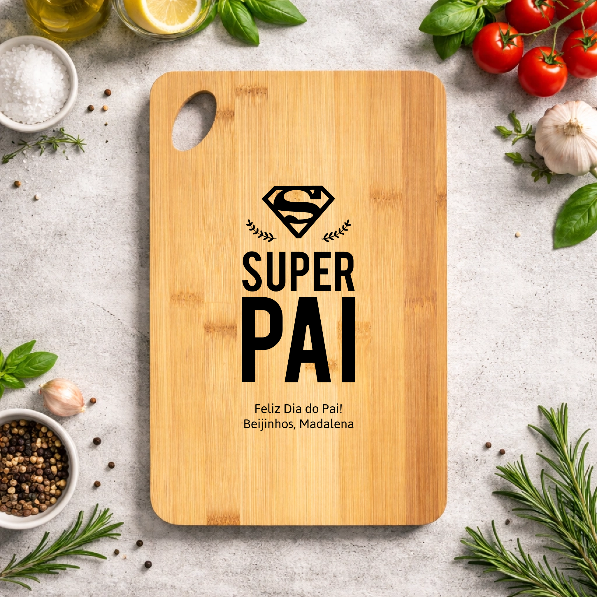 Tábua de Cozinha Personalizada em Bambu (vários modelos disponíveis) - Laser Madeira