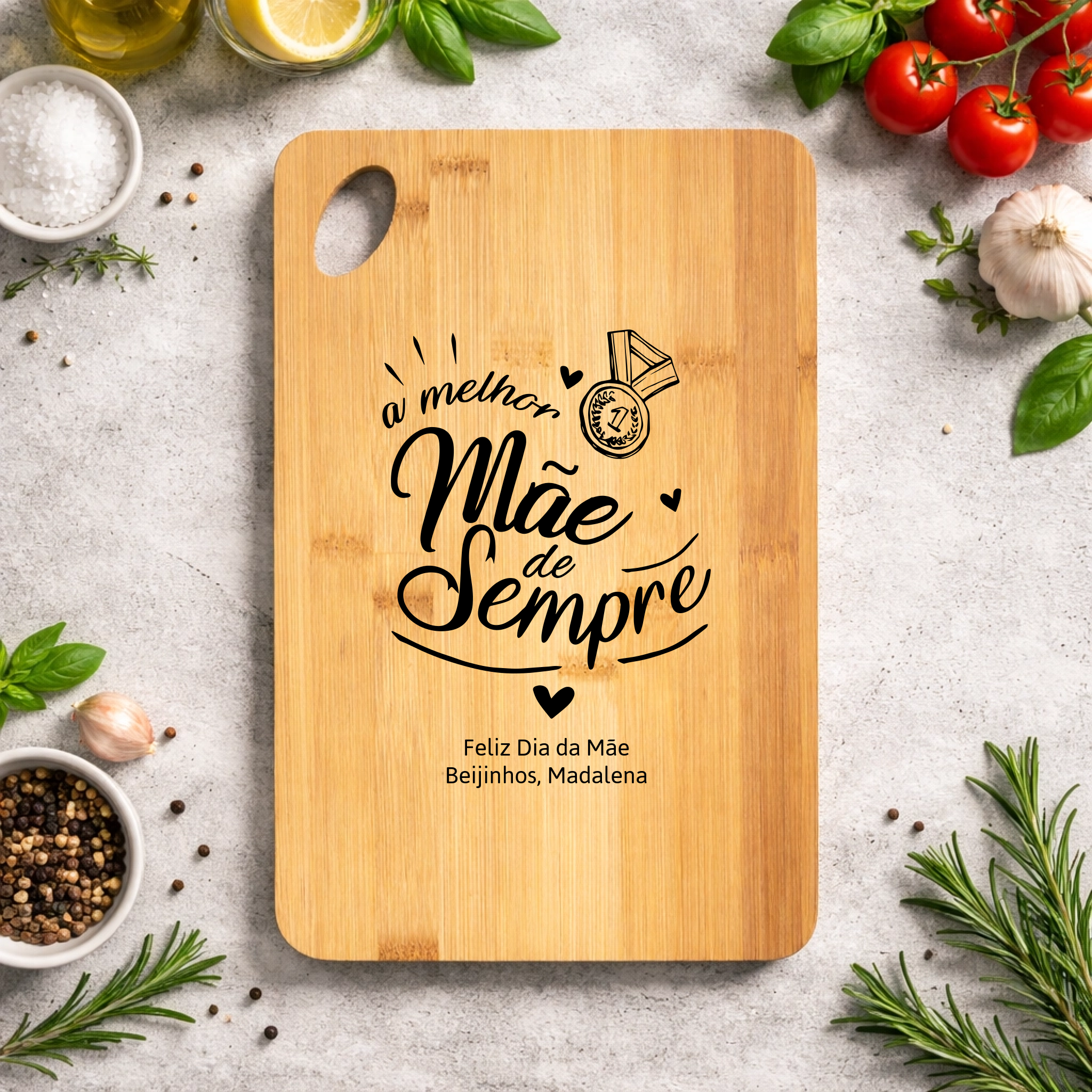 Tábua de Cozinha Personalizada em Bambu (vários modelos disponíveis) - Laser Madeira