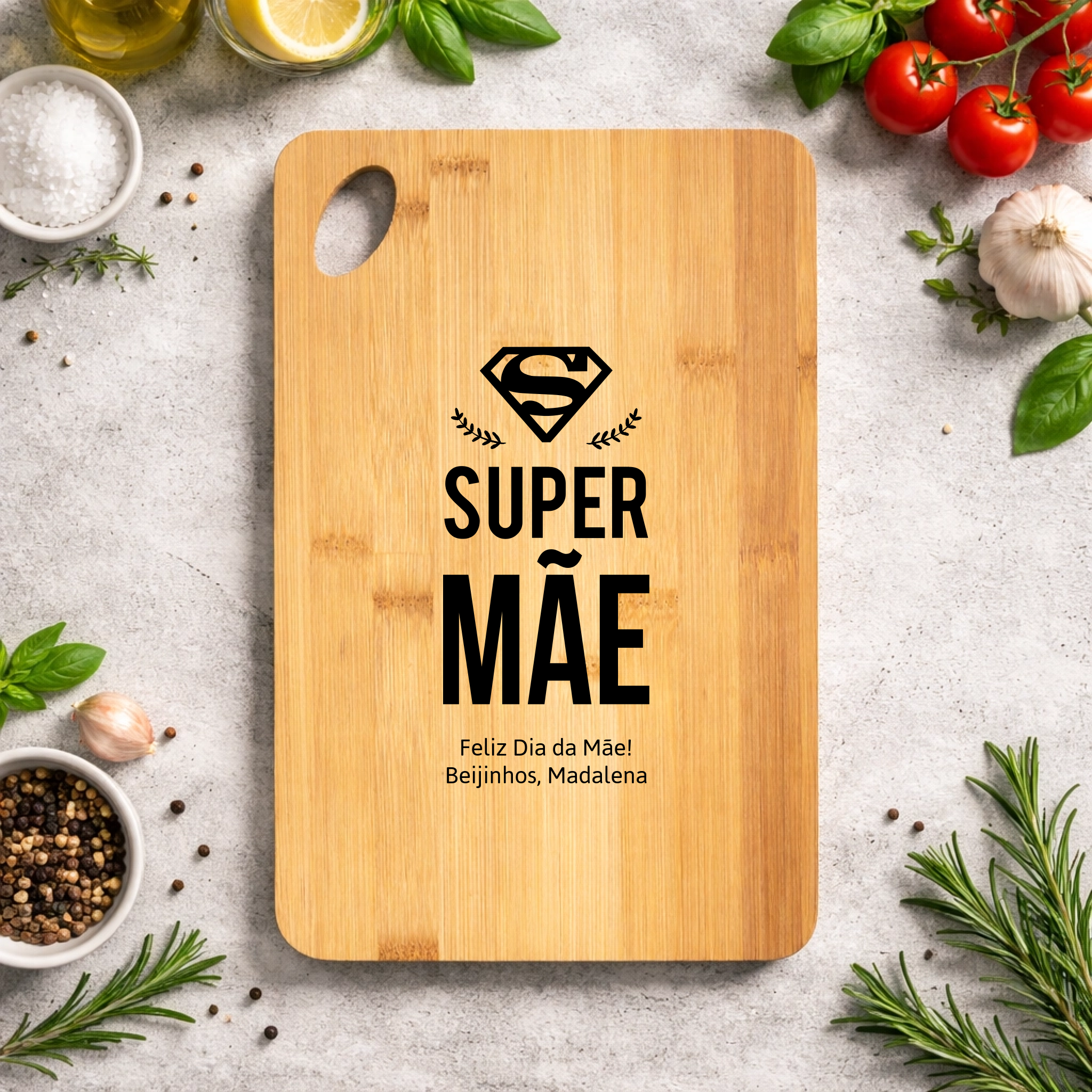 Tábua de Cozinha Personalizada em Bambu (vários modelos disponíveis) - Laser Madeira