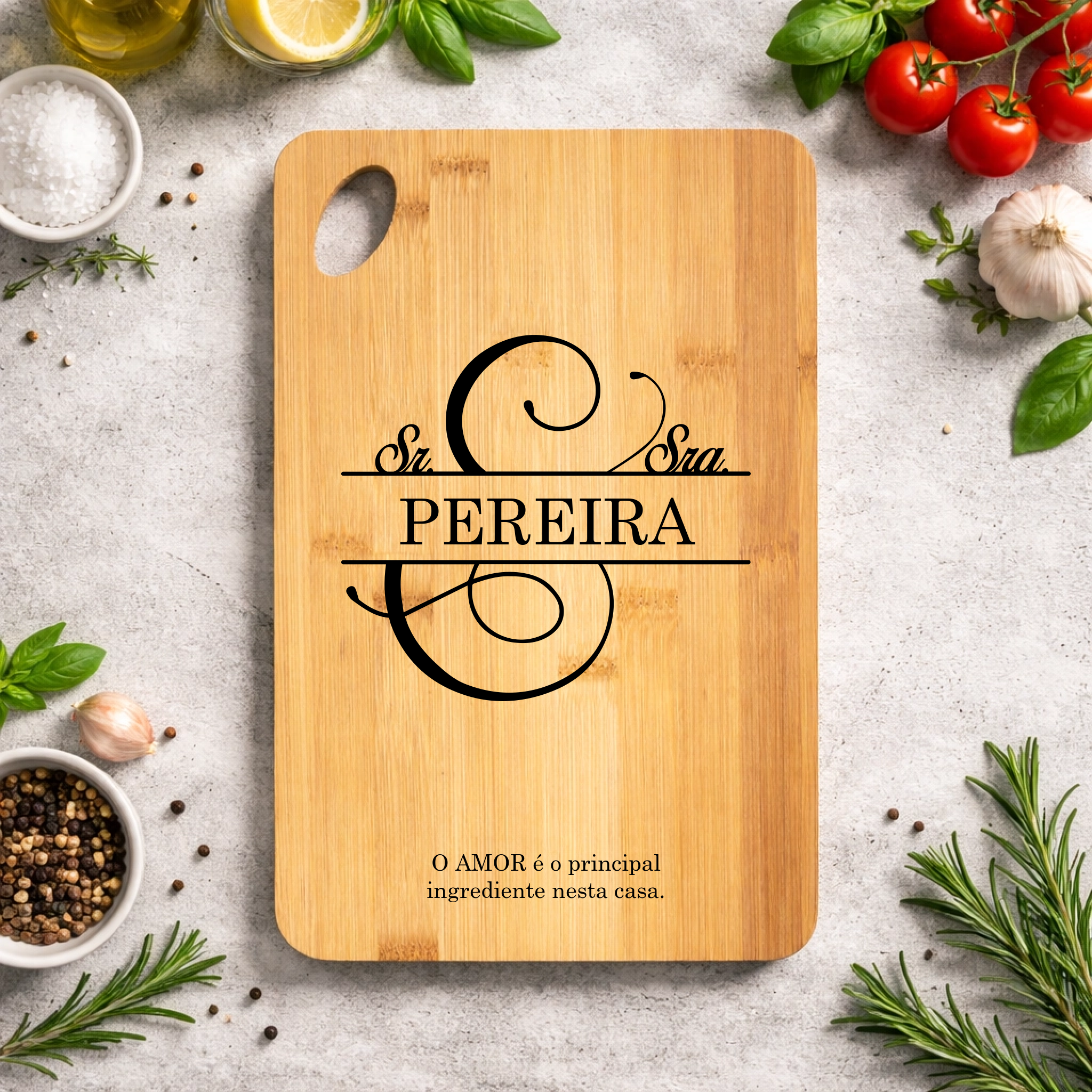 Tábua de Cozinha Personalizada em Bambu (vários modelos disponíveis) - Laser Madeira