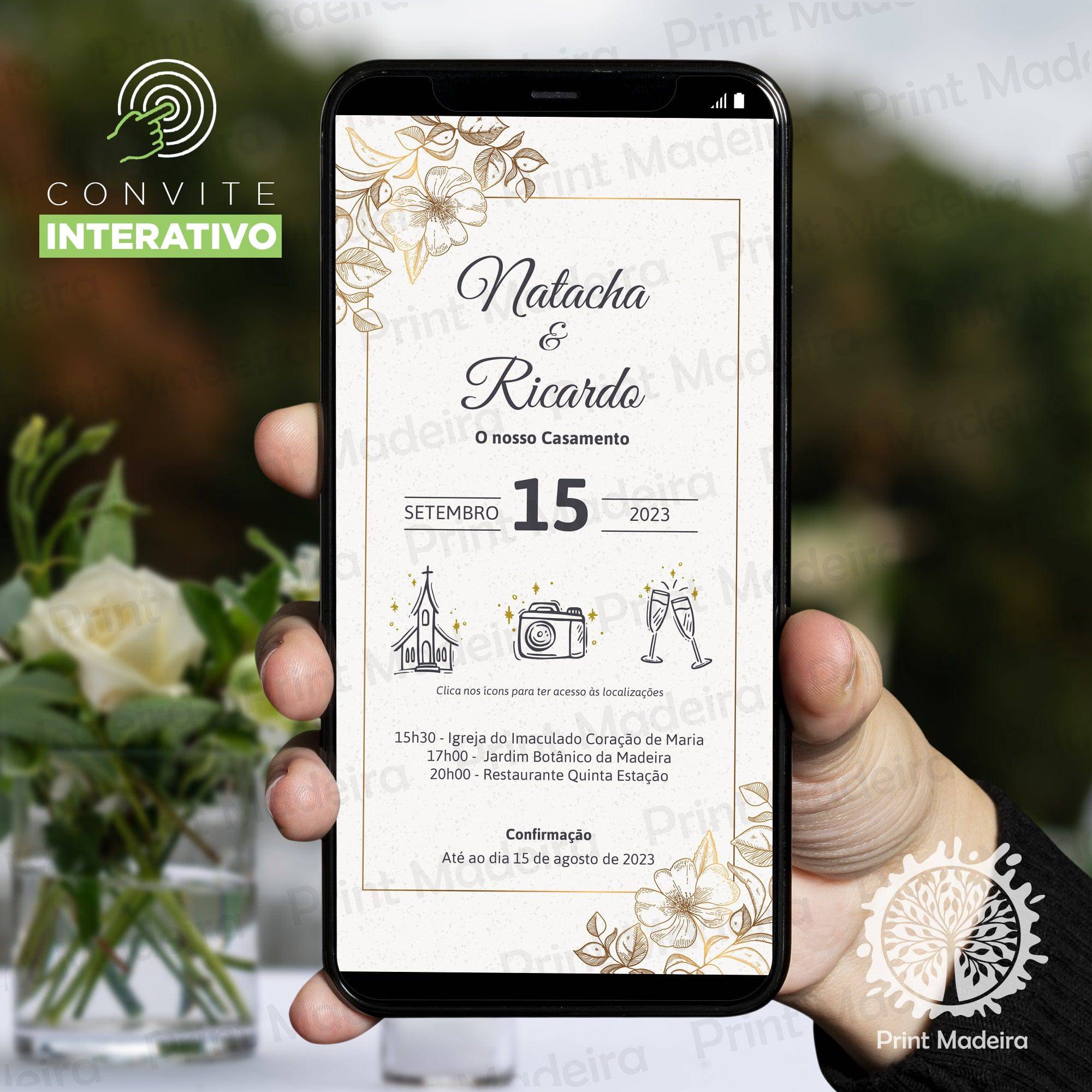 Convite Digital - Casamento - Mod. 2 - Laser Madeira