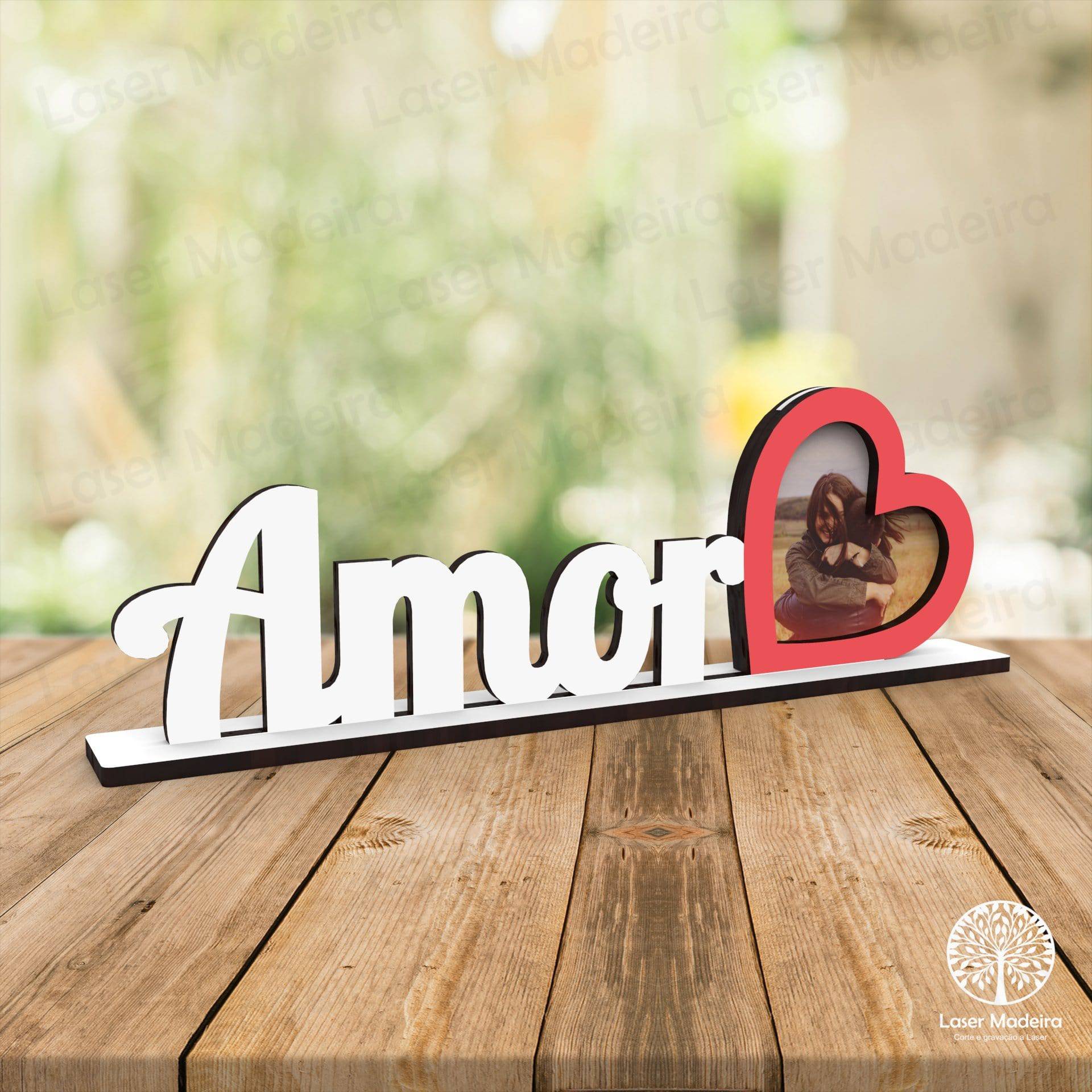 Placa «Amor» para Fotografia - Laser Madeira